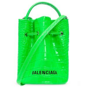 NEW Balenciaga Green Everyday Bucket Leather Crossbody Shoulder Bag